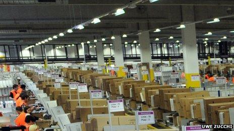 Amazon warehouse, Bad Hersfeld, Hesse (file photo Dec 2010)