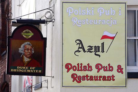 Pub in Crewe with Polish sign