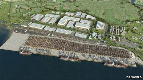 Artist's impression of the London Gateway project when complete