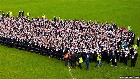 The 'nuns' gathered in a sports field in Listowel where they were officially counted, setting a new Guinness World Record