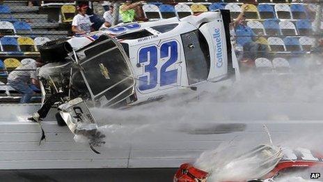 Crash at Daytona race. Photo: 23 February 2013