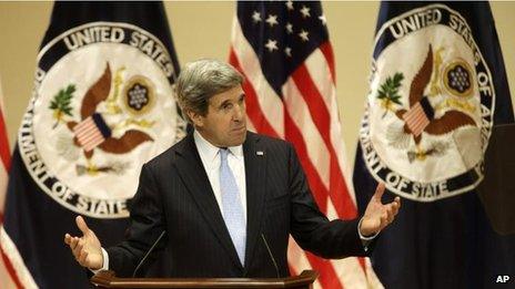 US Secretary of State John Kerry delivering his first foreign policy speech, University of Virginia (20 Feb)