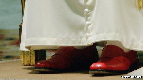 Papal red slippers