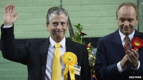 Liberal Democrat candidate Mike Thornton and Labour's John O'Farrell