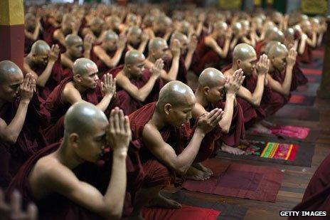 Buddhist monks in Burma