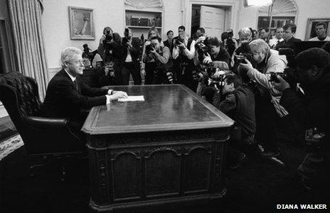 President Bill Clinton as he prepares for the final national television address of his administration (Diana H. Walker Photographic Archive Dolph Briscoe Center for American History The University of Texas at Austin)