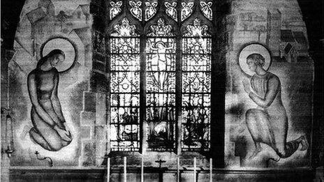 Evelyn Gibbs murals to be uncovered at Nottingham church - BBC News