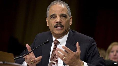 Attorney General Eric Holder testifies on Capitol Hill in Washington, 6 March 2013
