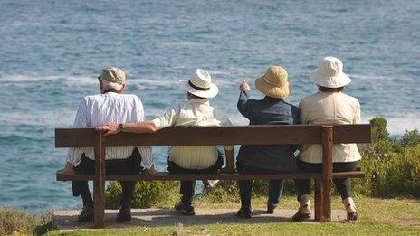 Older people on bench
