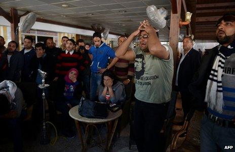 Egyptians react to the court verdict in Port Said, 9 March