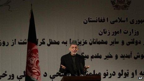 Afghan President Hamid Karzai, 10 March