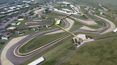 An artist's impression of the proposed motor racing circuit
