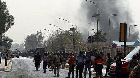 Scene near the bomb attacks in Baghdad. 14 March 2013