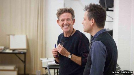 John Logan and Michael Grandage during rehearsals for Peter and Alice