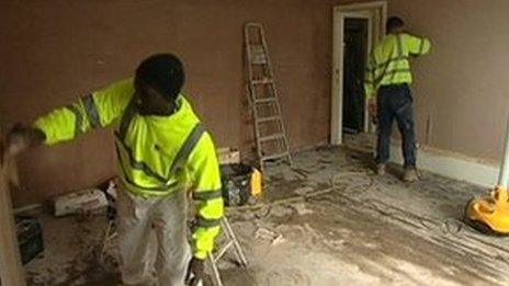 Men renovating a house