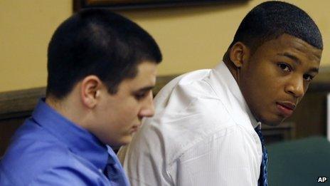 Trent Mays (l) and Ma'lik Richmond in court, 15 March 2013