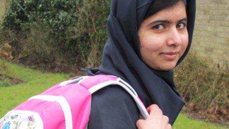 Malala Yousafzai at school