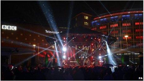 Madness performing at BBC Television Centre