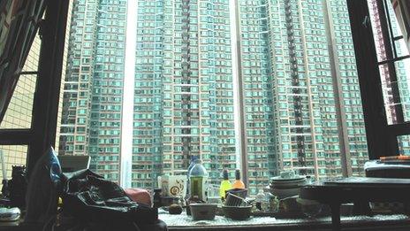 A view from a flat in Hong Kong