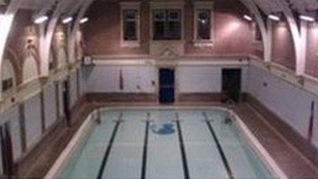 The inside of Westbury Pool