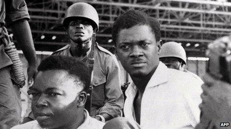 A picture taken in December 1960, shows soldiers guarding Patrice Lumumba