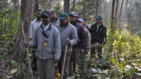 Anti-poaching team in the Chitwan national park