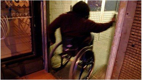 A wheelchair user