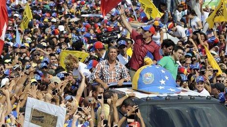 Henrique Capriles at Caracas march