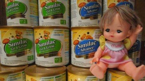 Tins of imported baby formula