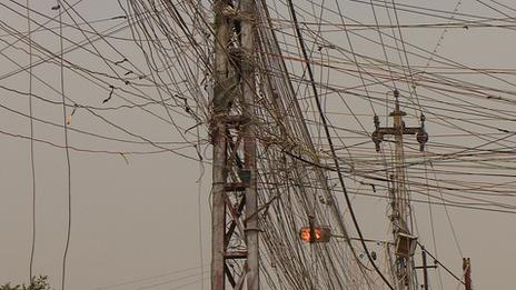 Electricity wires in Baghdad