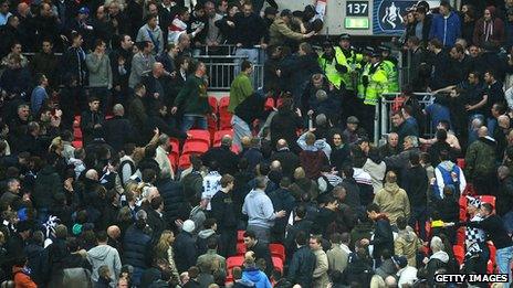 Millwall supporters at Wembley Stadium