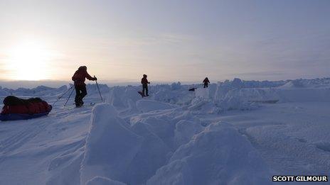 City workers take on charity trek to North Pole - BBC News