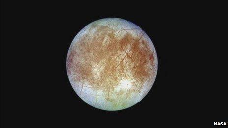 Europa, the sixth satellite moon of Jupiter
