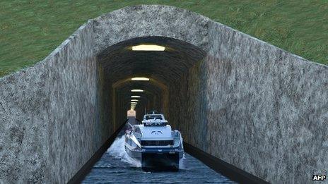 A computer generated image of the proposed tunnel in use