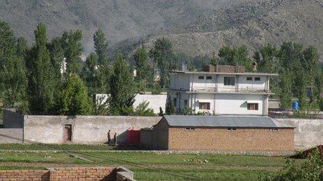 The fortified compound on the outskirts of Abbottabad in north-west Pakistan where Osama Bin Laden was captured