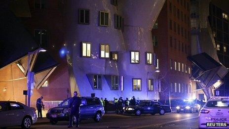 Police at the Massachusetts Institute of Technology (MIT). 19 April 2013