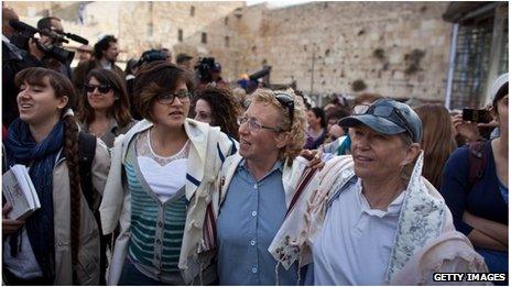 Women of the Wall at the Western Wall in Jerusalem (11 April 2013)