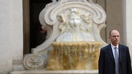 Newly appointed Italian Prime Minister Enrico Letta arrives in Rome's Chigi palace
