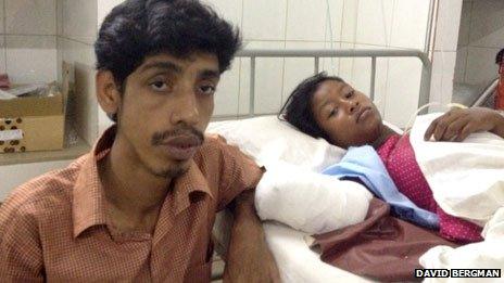 Didar Hossain (L) and Aanna Akhter (R) at Enam Medical College Hospital, Bangladesh