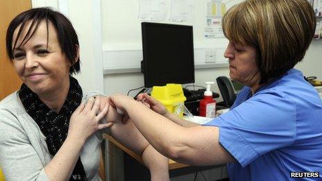 MMR vaccination in Morriston Hospital in Swansea in April