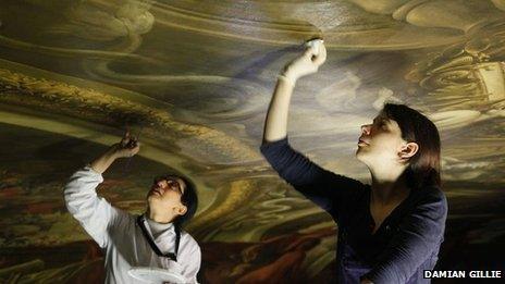 Conservators of the Painted Hall at the ORNC