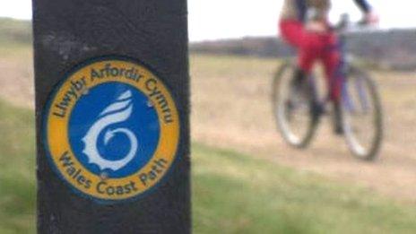 Wales coastal path sign