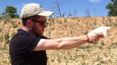 3D-printed gun being fired