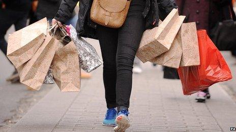 shopper on Oxford Street, London