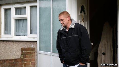 Stuart Hazell leaves his partner's house on 8 August 2012