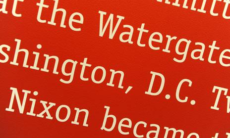 Detail from Watergate display at the Richard Nixon Museum