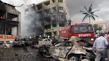 Site of bomb blast in Reyhanli. 11 May 2013