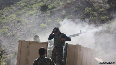 Afghan army firing at Taliban positions