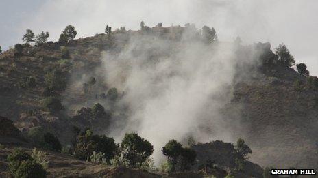 Taliban area under bombardment from the Afghan army