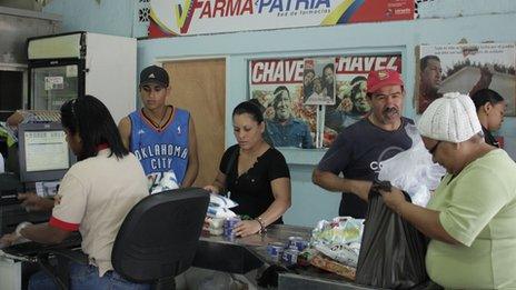 Shoppers at a Mercal supermarket